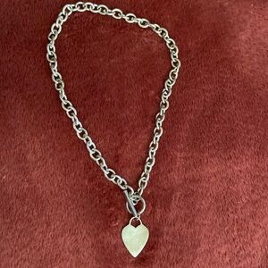 SILVER CHAIN CHOKER HEART PENDANT